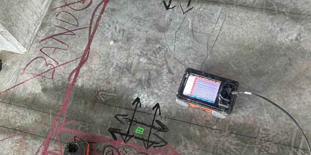 Marked-up slab verified against the GPR scan
